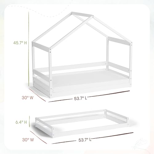 Little Seeds Trellis Toddler Bed White - Montessori-Inspired Convertible Bed & Play Fort