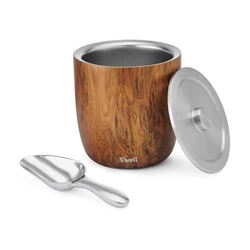 Stainless Steel Ice Bucket XL 100oz with Lid & Scoop - Keeps Ice Cold 60 Hours