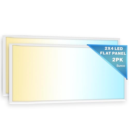 Sunco 2 Pack 2x4 LED Flat Panel Lights Dimmable 3CCT Selectable, 30-50W