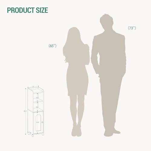 Hzuaneri Narrow Bathroom Storage Cabinet 7.9 x 7.9 x 29.5 Inches White