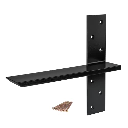 2-Pack Heavy Duty Steel Floating Shelf Brackets - 12 Inch Support for Countertops & DIY Projects
