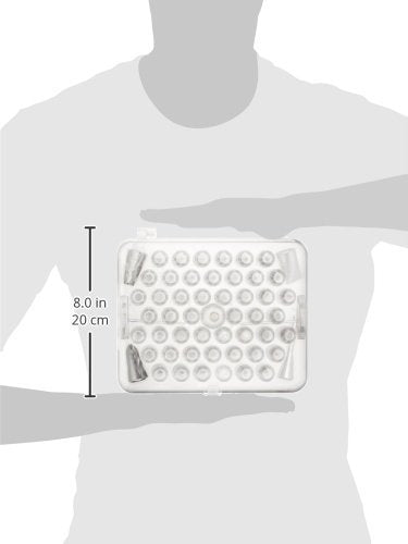 Ateco 55-Piece Cake Decorating Set with Stainless Steel Tips & Storage Box - Silver