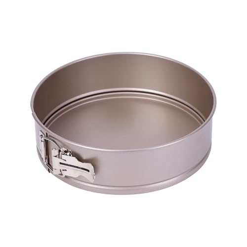Bakeley 9 Inch Springform Cake Pans, Non-Stick, Spring Form Pans 9 inch with Removable Bottom, Spring Form Pan, Carbon Steel, Cheesecake Pan (Champagne Gold)