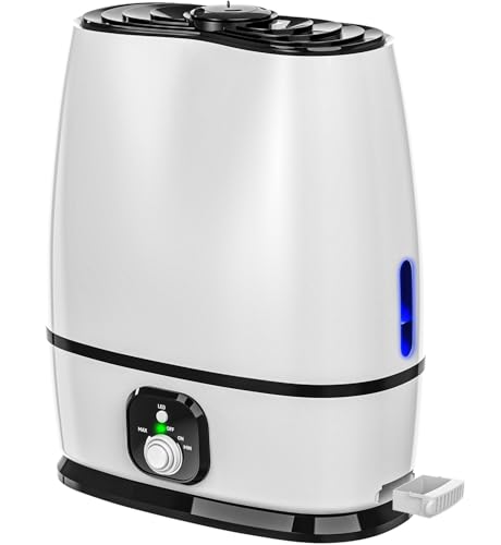 Everlasting Comfort White 6L Ultrasonic Bedroom Humidifier, Quiet 28dB Cool Mist