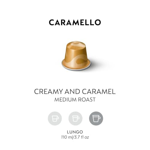 Nespresso Original Caramello Coffee Pods - Medium Roast, 50-Count Pack - Flavored Espresso Capsules with Nutty Caramel Notes