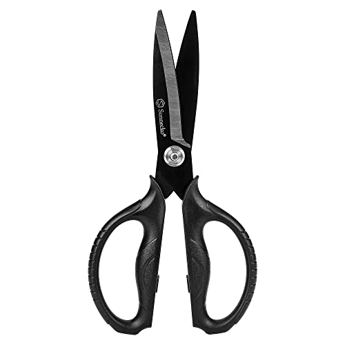 Sunnecko 8 Inch Black Titanium Coated Heavy Duty Kitchen Scissors with Detachable Blades