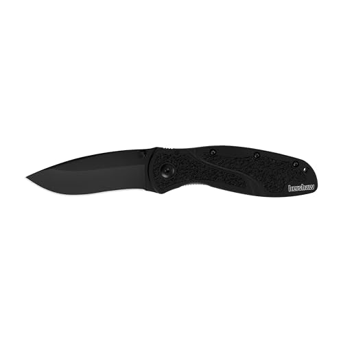 Kershaw Blur Pocket Knife, Black, 3.4 Inch Recurve Blade