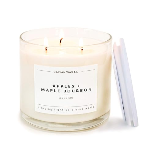 Calyan Wax Co. Apples & Maple Bourbon 3 Wick Scented Candle - 43 Hour
