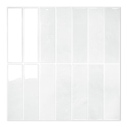 Peel and Stick Backsplash Tiles - Thicker Design for Wall Protection - Faux White Wall Variant
