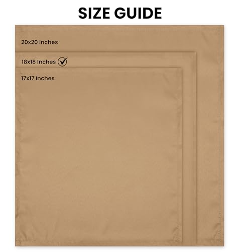 Utopia Home [288 Pack, Beige] Cloth Napkins 18x18 Inches, 100% Polyester Hemmed Edges, Washable and Reusable Ideal for Parties, Weddings and Dinners