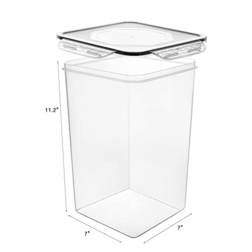 M MCIRCO Extra Large 6.5L Food Storage Containers Set of 4 with Labels & Measuring Cups
