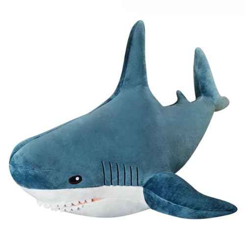 Plush Shark Toy Pillow, Shark Plushies Pillow Large, Comfortable Sleep Pillow Back Cushion, Kids Room Decoration, Bedtime Gift for Boys and Girls. 1 Piece (23.6inch, Blue)