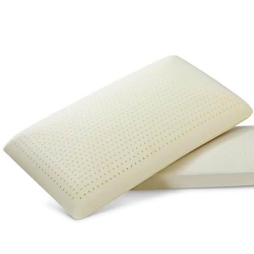 Standard (Mid Loft) Natural Talalay Latex Pillow - Support for Side, Back, & Stomach Sleepers