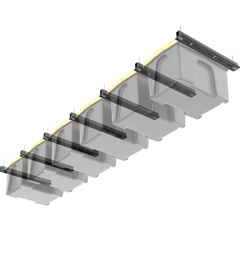 TORACK Garage Ceiling Bin Storage Rack, Overhead Tote Rails