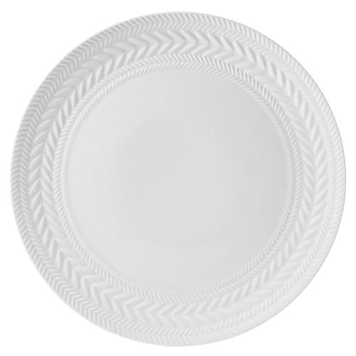 Pfaltzgraff Josephine 24-Piece Dinnerware Set - Embossed Basket Weave, Service for 8, White Porcelain