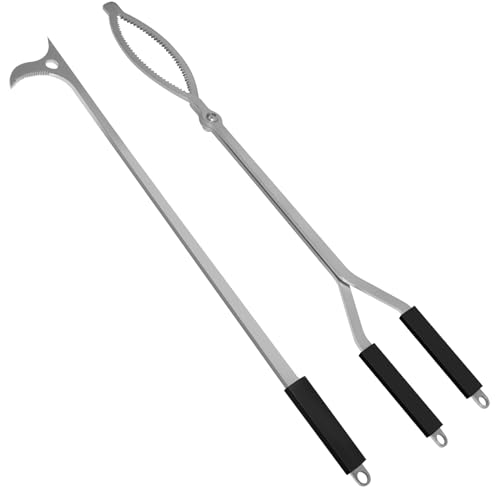 40-Inch Stainless Steel Fire Tongs Set - Heavy Duty Fireplace & Fire Pit Tool - Variation of 40