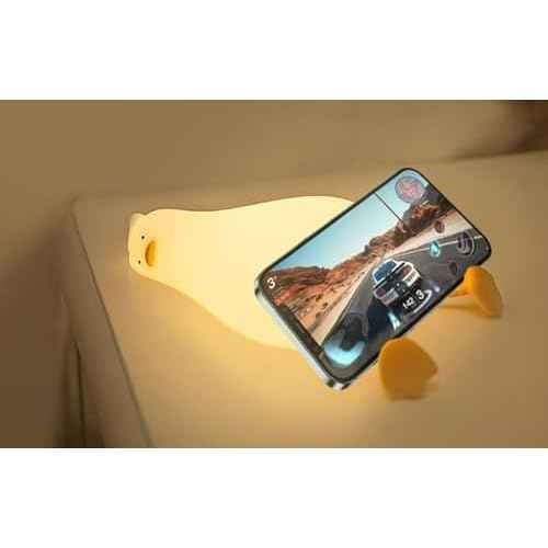 Duck Night Light Silicone, Lying Flat Duck Night Lamp, Kids Room Decor Atmosphere Night Light, Baby Nursing Bedside Touch Lamp£¬Rechargeable and Dimmable LED Light, Cute Christmas Gift.