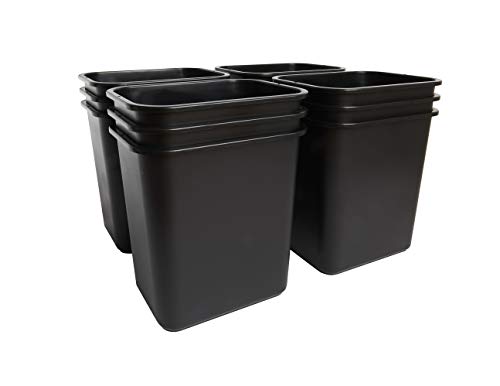 United Solutions 7.7 Gallon (30.8 Qt) Slim Wastebasket 12 Pack Black Under Desk