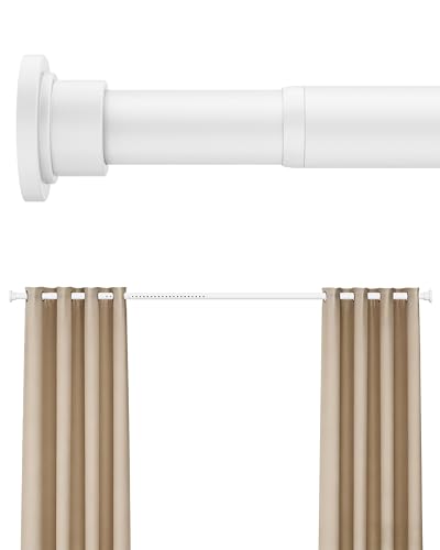 EZFurni Heavy Duty Tension Curtain Rod 42-123 Inches No Drilling White
