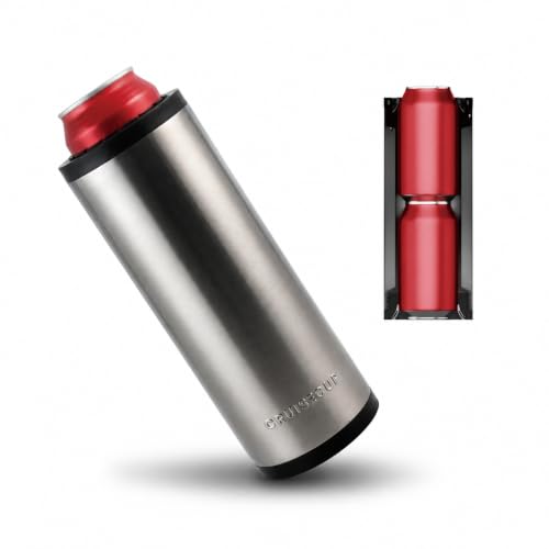 CRUISECUP Double Wall Stainless Steel Can Cooler – Holds 2 Standard 12 oz Cans