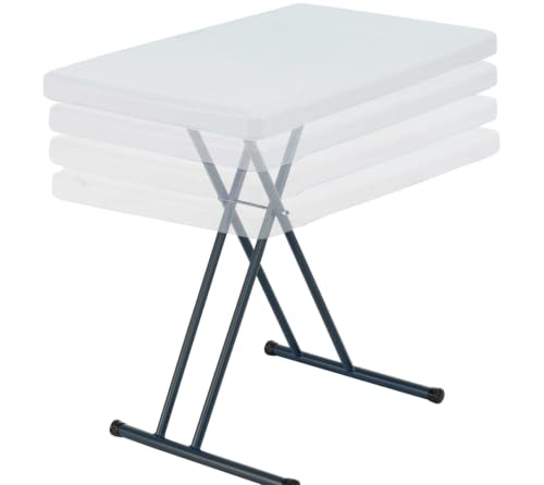 Adjustable Folding Laptop Table TV Tray - 30 Inch White Granite