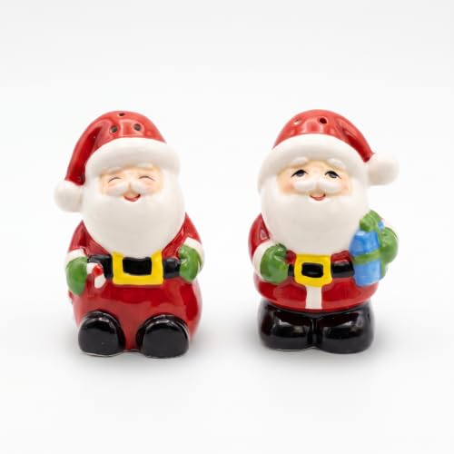 North Pole Santa Claus Salt & Pepper Shakers by Hanna’s Handiworks – Hand Painted Ceramic Set