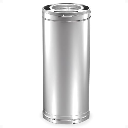 DuraVent DuraPlus 6-Inch Diameter Stainless Steel Chimney Pipe - 12-Inch Length, Triple-Wall Construction