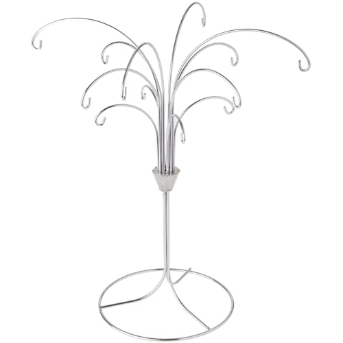Bard's 12 Arm Silver Ornament Display Stand Pack of 2 - Tree, 11.5" High