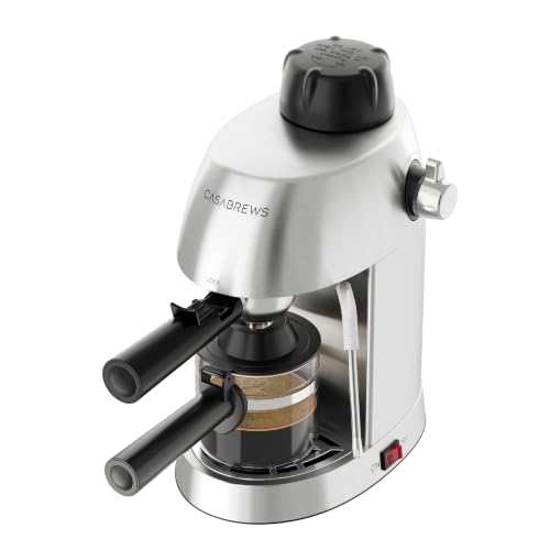 Casabrews 4-Cup Espresso Coffee Machine with Milk Frother - 3.5 Bar Pressure