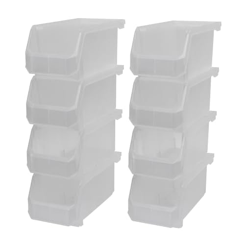 ReadySpace Medium Stackable Plastic Storage Bins - Clear, 8-Pack