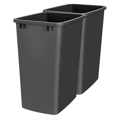 2 Pack Black Double Pullout Garbage Cans for Kitchen Cabinets 35 Qt