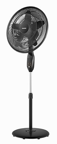 Pelonis 18-Inch Remote Control Pedestal Fan with 5 Blades, Adjustable Height & Oscillation, Black - Model RC18B