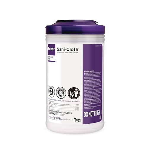 PDI Super Sani-Cloth XL Disinfectant Wipes 450 Count Pack of 6 Hospital-Grade Surface Cleaning