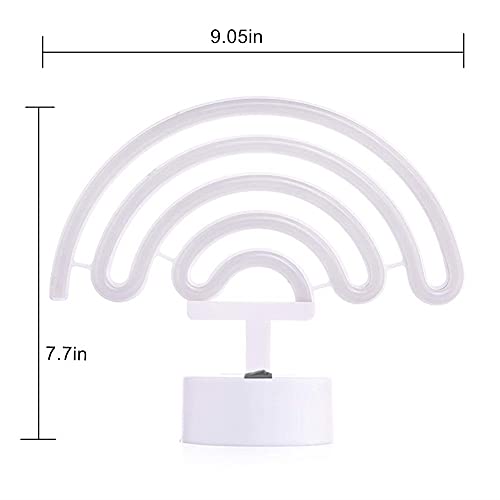 Rainbow Neon Sign, Neon Light Decor for Girls¡¯ Room, LED Bedroom Decoration, Battery Operated Table Lamp for Classroom Party