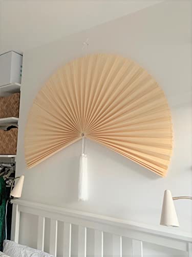 ChumDecor Ivory 60-Inch Bamboo Wall Fan Decor - Japanese Feng Shui Statement Piece