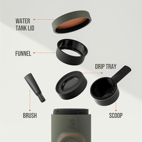 WACACO Minipresso GR2 Portable Coffee Maker - Olive Grey, Manual Espresso Machine