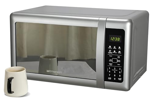 Emerson Microwave Oven 0.7 Cu Ft - 700W with Mirror Finish, Silver, Model MW7601SL