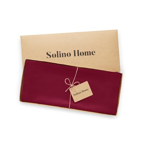 Solino Home Red Cotton Linen Table Runner 14x72 Inches - Handmade Dining Decor