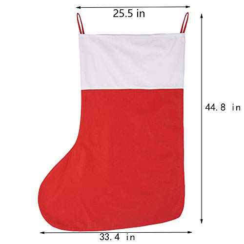 CCINEE 44.98" Jumbo Stocking,Christmas Large Size Red and White Xmas Hanging Stocking for Party Decoration Supply