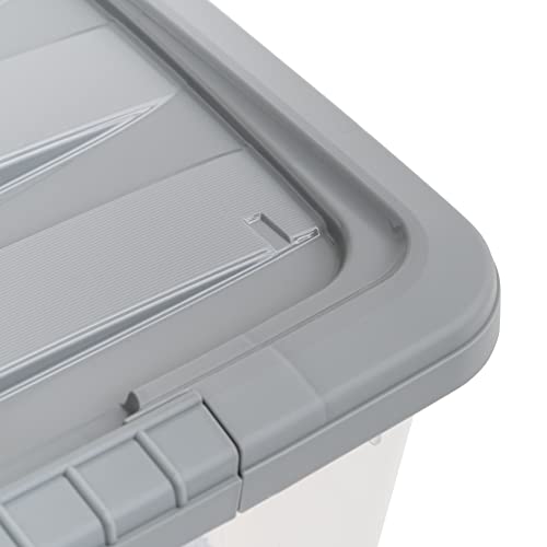 32 Qt. Stackable Plastic Storage Bins with Latching Lids - Set of 6