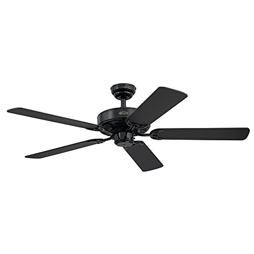 Black 52-Inch Ceiling Fan with Matte Finish - Contractor's Choice