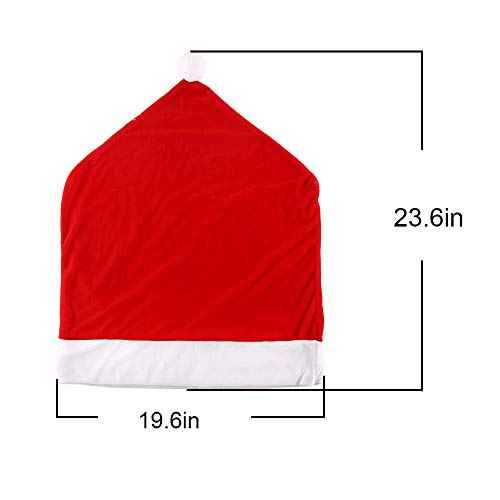 CCINEE 1 Set of 2 PCS Red Hat Dining Chair Slipcovers£¬Christmas Chair Back Covers Kitchen Chair Covers for Christmas Holiday Festival Decoration