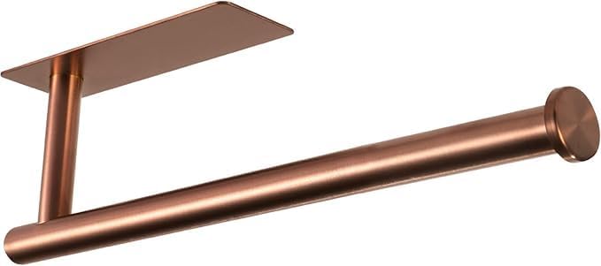 YaoJooHome Premium Paper Towel Holder | Wall Mounted, Self-Adhesive or Screws, Rose Gold Finish
