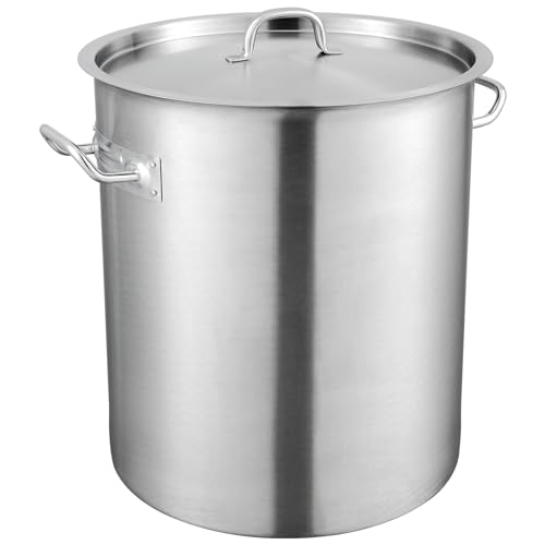 44.4 Quart Heavy Duty Stainless Steel Stockpot with Composite Base - Large Commercial Cookware