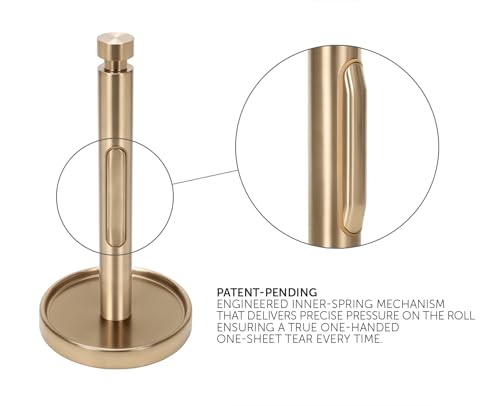 Countertop Paper Towel Holder with Heavy Duty Steel Stand & Non-Slip Base - Warm Gold