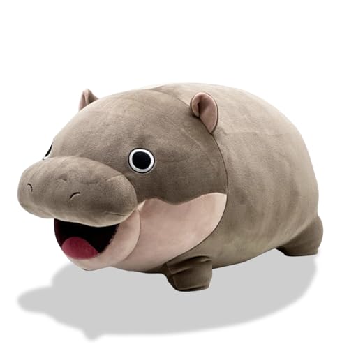 Cute Moo Deng Plush Soft Deng Pygmy Hippo Plushie Toy Stuffed Animal Pillow Christmas Birthday Gift for Boys Girls Kids Adults 9 inch