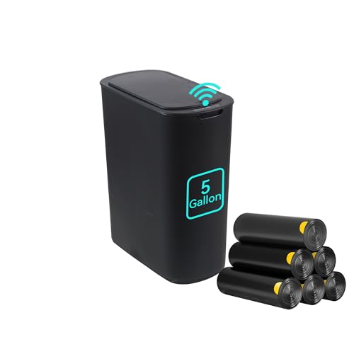 LJIACLEA Black 5 Gallon Motion Sensor Touchless Trash Can with Lid