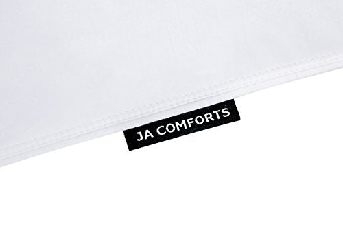 Goose Feather Down Bed Pillows 2 Pack - Standard/Queen, High Fill, Double-Layer Cotton Cover