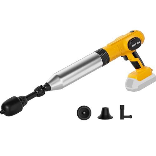 Dinftin Yellow Electric Toilet Plunger Compatible with Dewalt 20V Battery — Cordless, Multi-Use