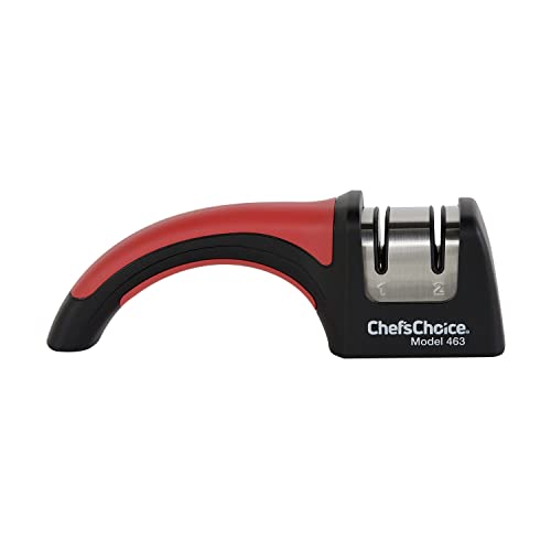 Chef'sChoice 2-Stage Manual Knife Sharpener for 15-Degree and Serrated Knives, Pronto Hone, Black
